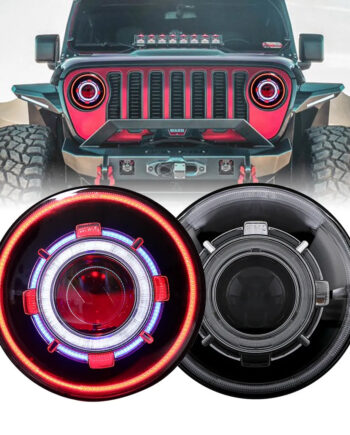 Noddity 7-Inch Round LED Headlight with Demon Eye for Jeep Wrangler JK/JL/TJ